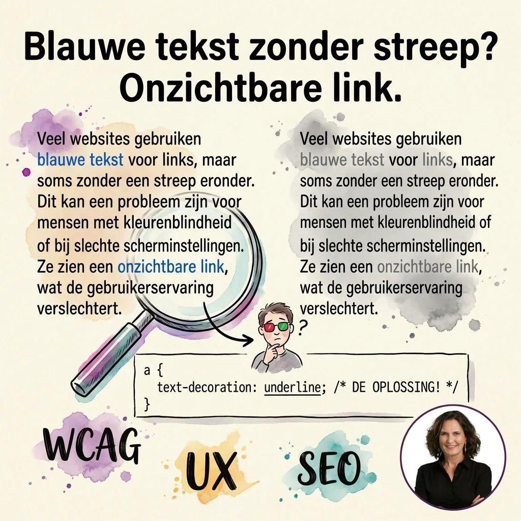 Links die alleen door kleur herkenbaar zijn