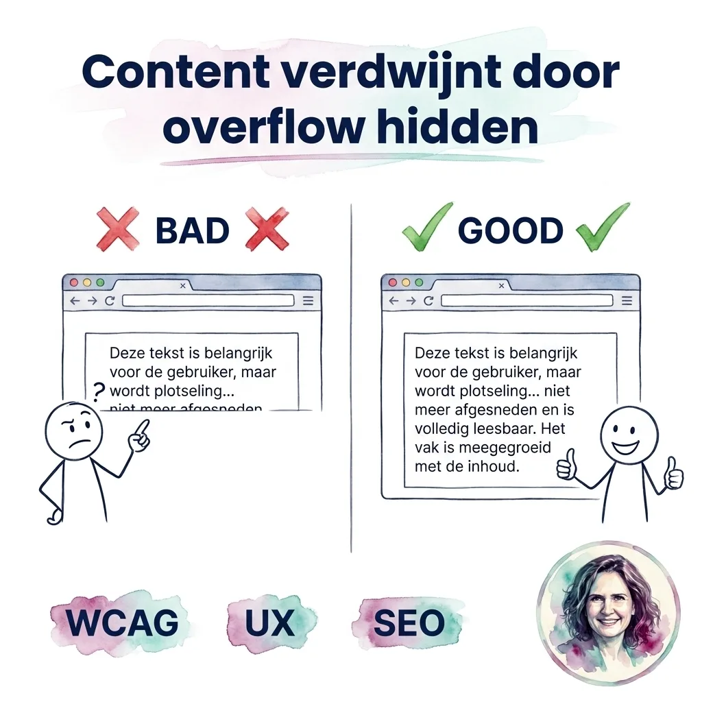 Content verdwijnt door overflow hidden