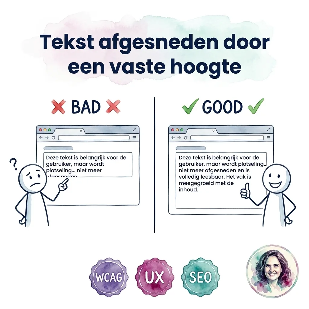 Tekst afgesneden door een vaste hoogte