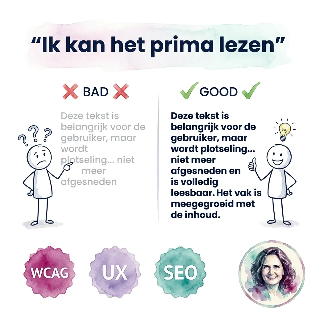 "Ik kan het prima lezen"