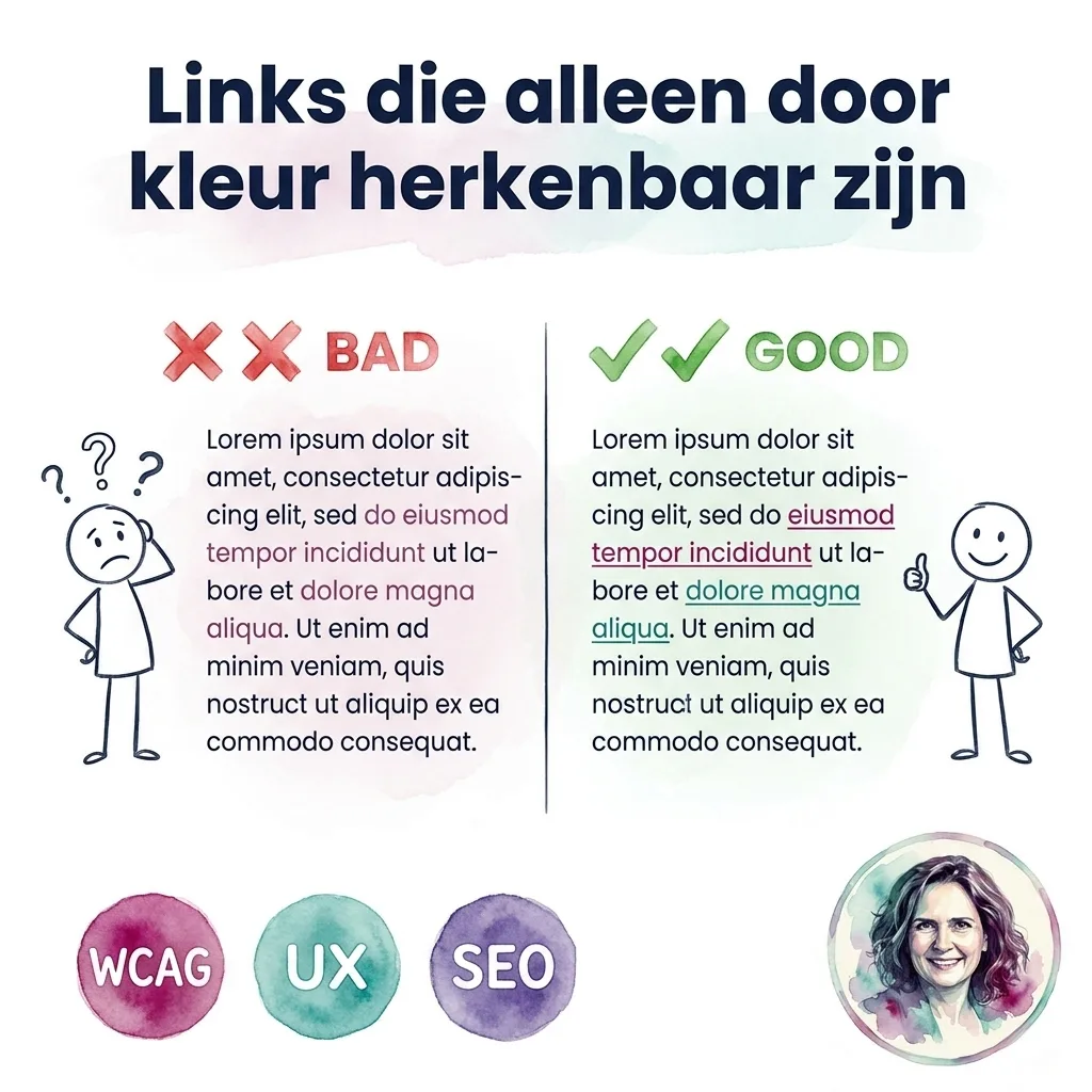 Links die alleen door kleur te herkennen zijn