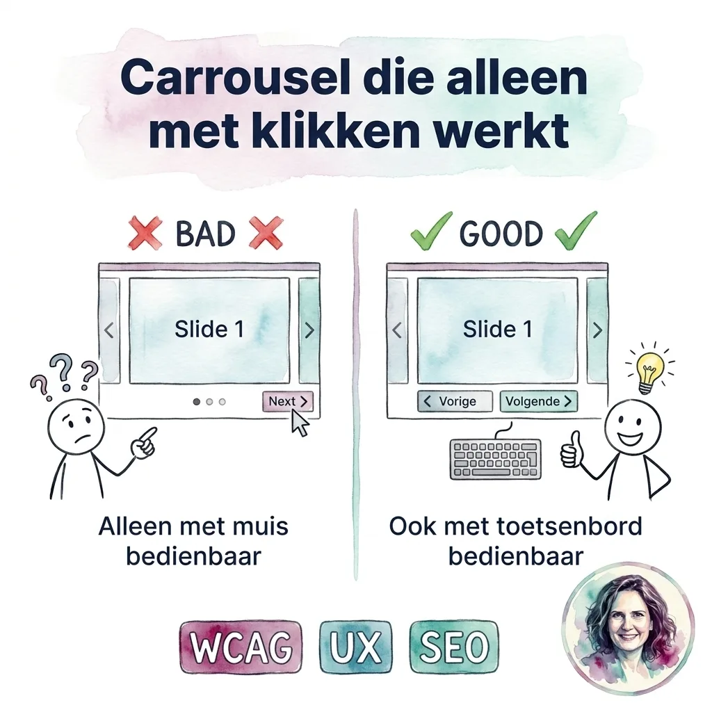 Carrousel die alleen met klikken werkt