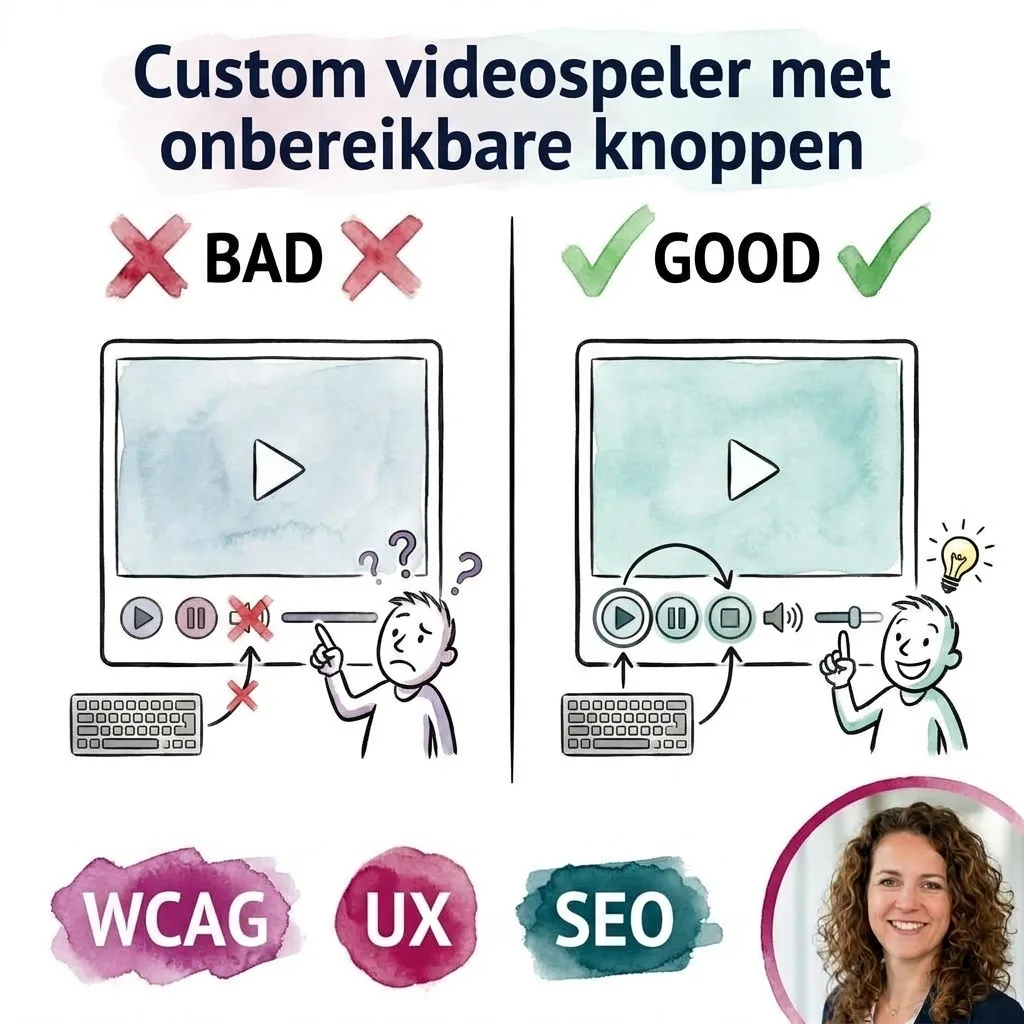 Custom videospeler met onbereikbare knoppen