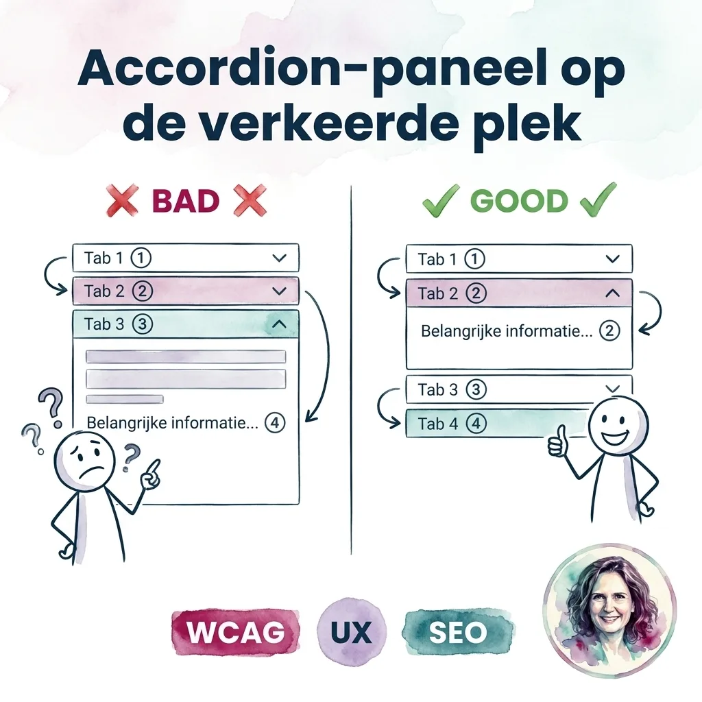 Accordion-paneel op de verkeerde plek in de focusvolgorde