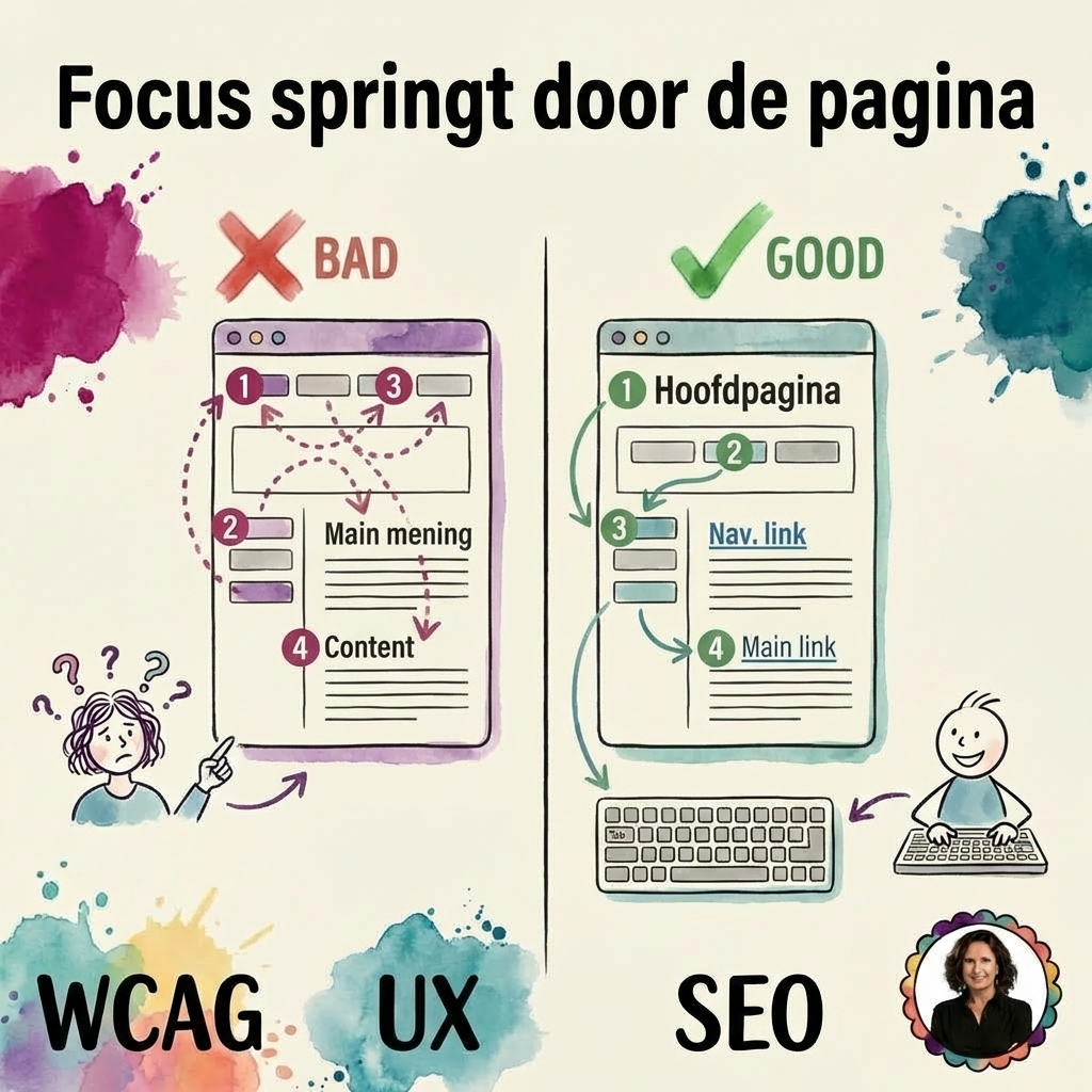 Focus springt onverwacht door de pagina