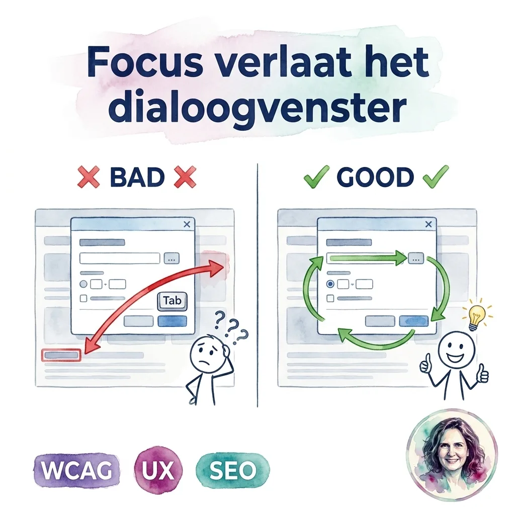 Focus verlaat het dialoogvenster