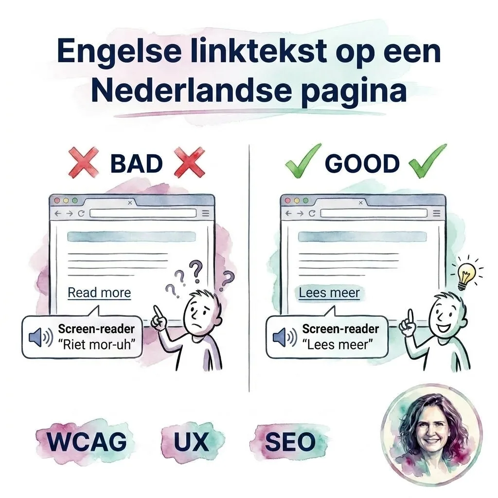 Engelse linktekst op een Nederlandse pagina