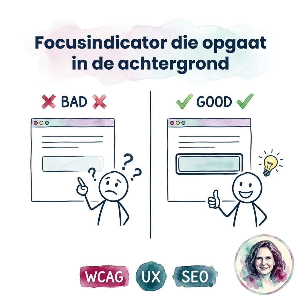 Focusindicator die opgaat in de achtergrond