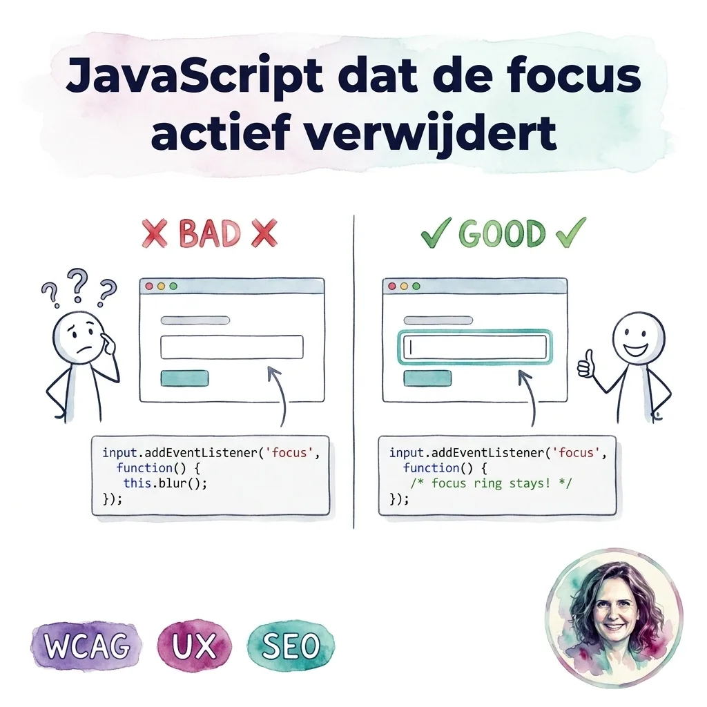 JavaScript dat de focus actief verwijdert