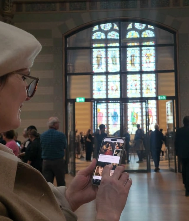 Het testteam in het museum, aantekengen uitwerken