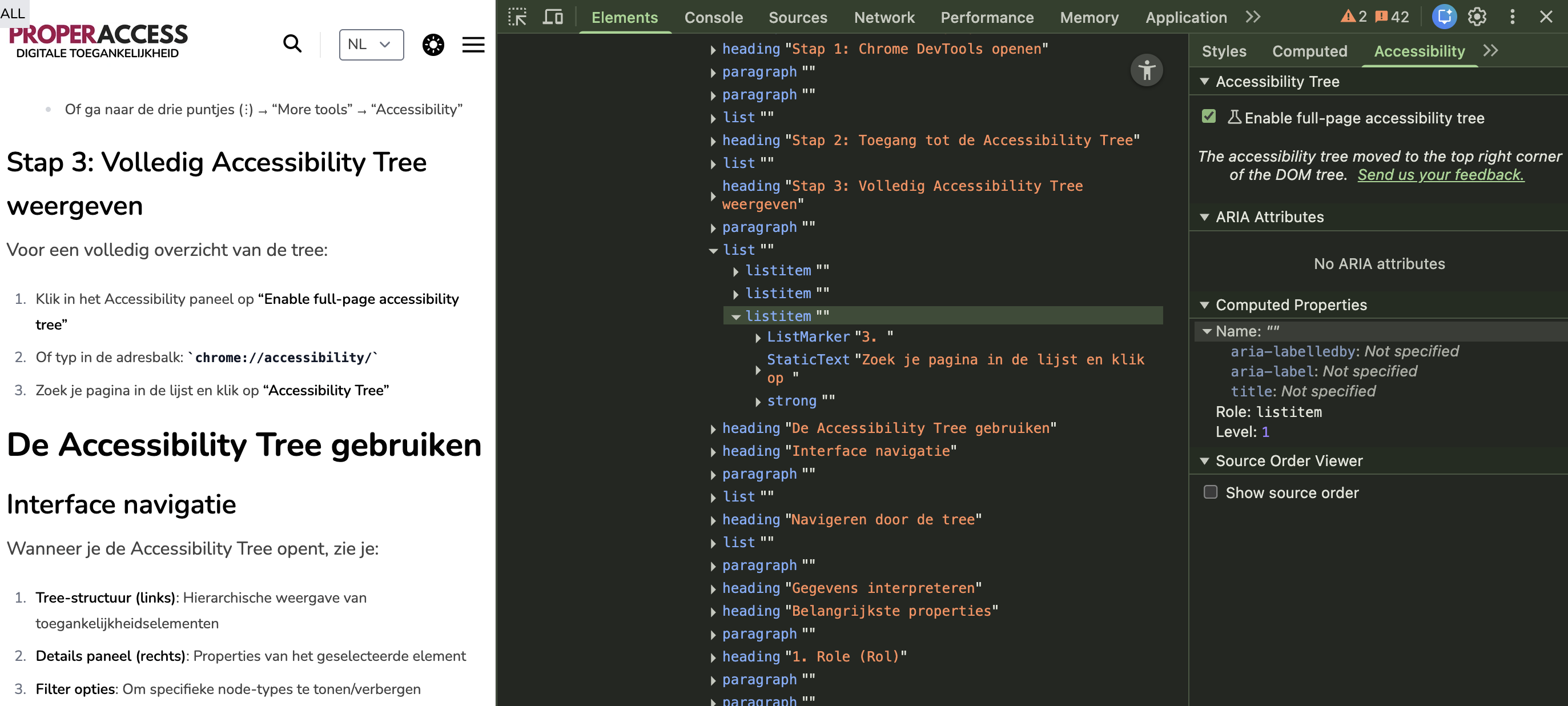 Screenshot a11y tree